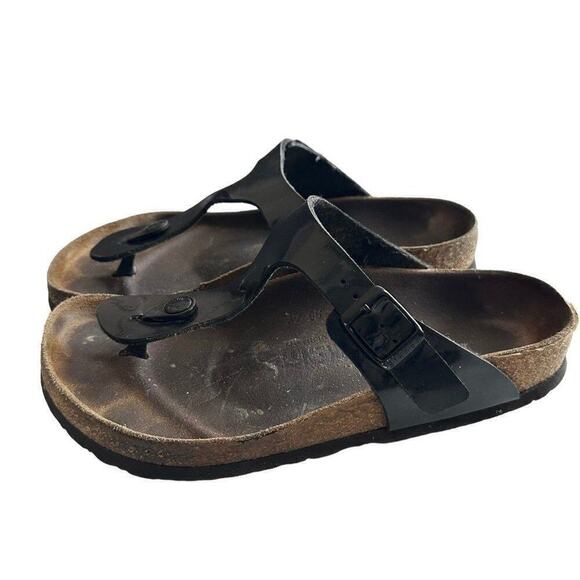 Birkenstock Gizeh Leather Thong Sandals‎ Women's 37/6 Black Patent - Picture 3 of 13
